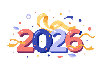 2026 happy new year vector typography design
