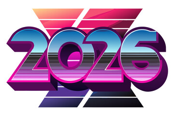 2026 happy new year vector typography design