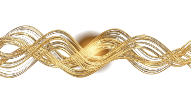 PNG Abstract Transparent Shiny Glowing Gold Wave. Golden Wavy Lines. Luxury background Light   clean PNG