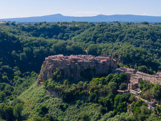Fototapeta premium Aerial View of Calcata - Calcata, Italy