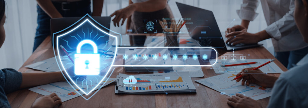 A concept of advanced network security. This system combines password protection with biometric fingerprint authentication and cloud data verification for secure access. Fermion