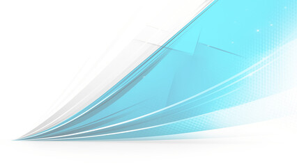 白い背景に立ち上がる青とグレーの抽象的な図形