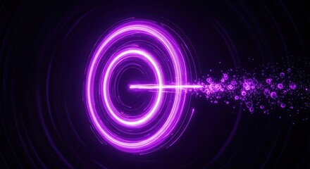 Mesmerizing Neon Purple Swirls and Bubbles in Dark Cosmic Expanse