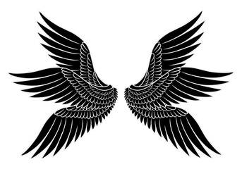 Angel wings silhouette vector