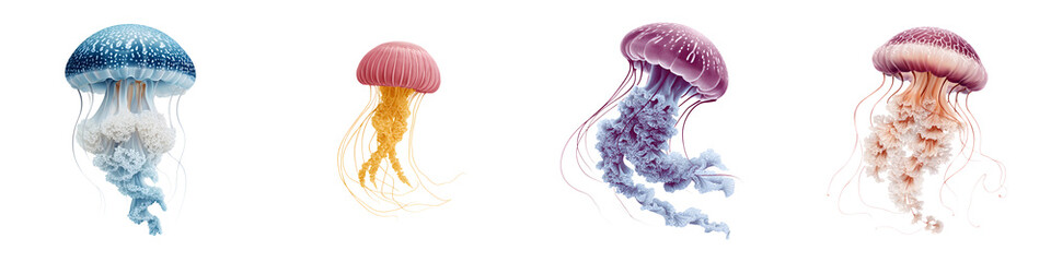 Fototapeta premium Jellyfish Collection: Marine Life Watercolor Illustrations