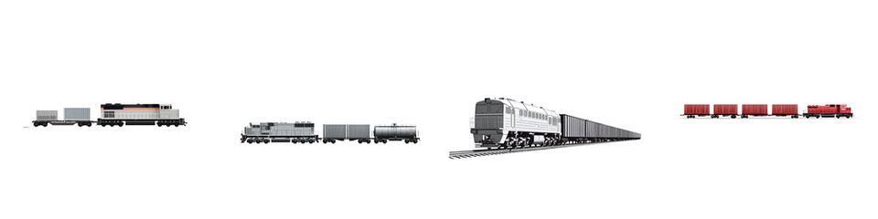 Train Collection: Vintage & Modern Locomotives Illustration Set