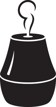 black essential oil diffuser emitting vapor clip art preview