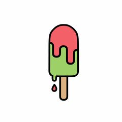 Colorful Melting Popsicle Illustration for Summer Treats Design