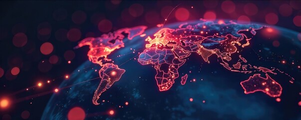 Glowing Network Futuristic Digital Connections, Seamless Global Communication, Innovative Technology