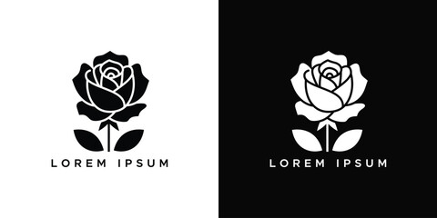 Elegant Rose Bloom Minimalist Vector Design for Natural Beauty and Serenity