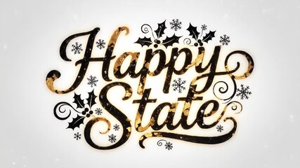 Festive Greetings Happy State Holiday Wishes with Elegant Typography.