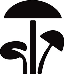 Abstract Mushroom Shapes Silhouette Icon fungi nature , mushroom, fungi, nature, food, organic