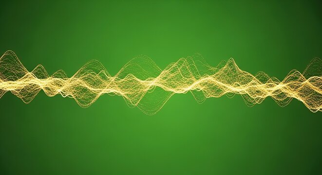 Golden Waveform on Green: Abstract Data Visualization with Dotted Lines
