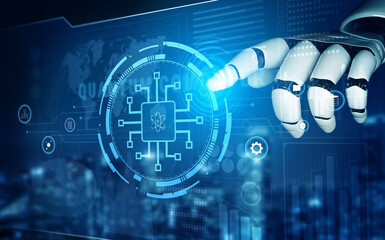 AI on a quantum computer processor, the future of technology. The architecture of a quantum computer revolutionizes high-performance AI computing. Motif