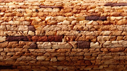 Fototapeta premium Close Up Texture Photo of a Natural Cork Surface With Warm Earthy Tones and Detailed Grain Patterns