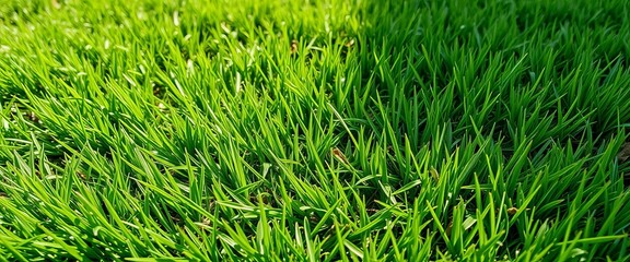 Fototapeta premium Green grass surface, perfect for outdoor scenes, pattern, top-down