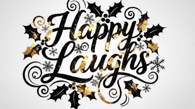 Festive Happy Laughs Typography Animation for Holiday Greetings.