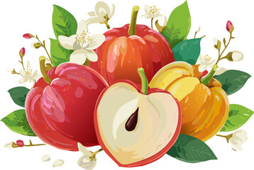 Promoting Ethical Consumption: Apple Illustration Advocating for Supporting Local Farmers Who Cultivate Traditional Fruit Varieties and Practice Sustainable Land Stewardship.