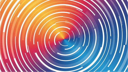 Vibrant abstract background with a futuristic spiral of colorful broken circular lines