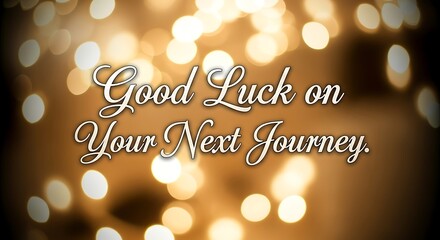 Wishing you good luck on your next journey with a warm and inviting background of sparkling lights to brighten your way forward