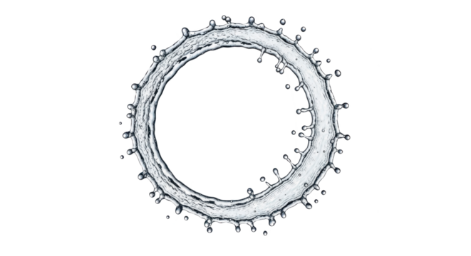 Blue water splash a circular splash of clear water isolated on transparent background