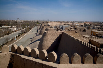 Ancient Defensive Walls Surrounding Itchan Kala, Old City of Khiva, Uzbekistan