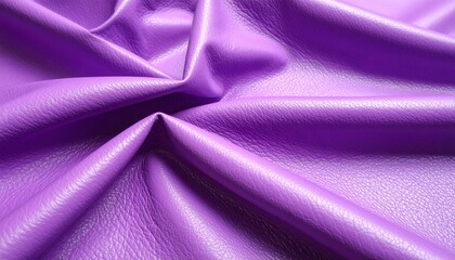 Wrinkled purple leather texture background, vibrant violet fabric surface close-up, luxurious material for fashion and upholstery design