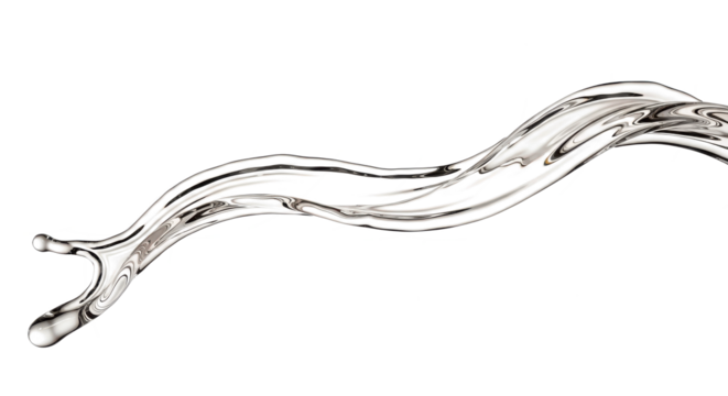 Blue water splash a dynamic splash of clear water flowing in a wavy shape, isolated on transparent background