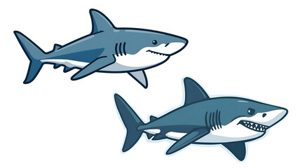 Obraz premium 鮫のキャラクターイラスト