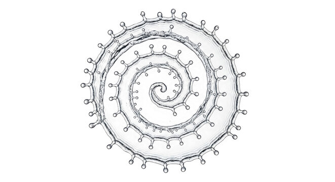 Blue water splash spiral water splash isolated on transparent background