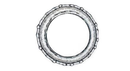 Blue water splash a circular ring shape formed by water, isolated on transparent background