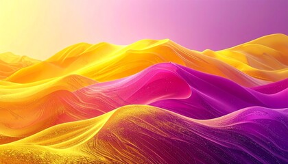 Vibrant Abstract Dunescape in Yellow, Pink, and Purple Hues