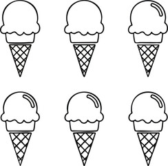 Black and White Ice Cream Cones Pattern Design