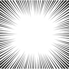 Explosion Effect Radial Burst Comic Book Style Graphic Element With Transparent Background And...