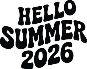 Hello Summer 2026 Tropical Lettering Design .