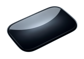 Sleek Modern Black Glass or Plastic Object on Dark Background