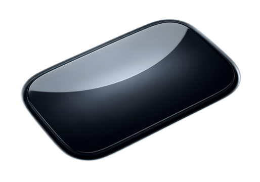 Sleek Modern Black Glass or Plastic Object on Dark Background