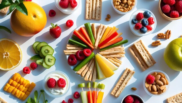 Healthy snack combinations for children promoting a healthy lifestyle through nutritious options that inspire balanced habits and joyful daily energy