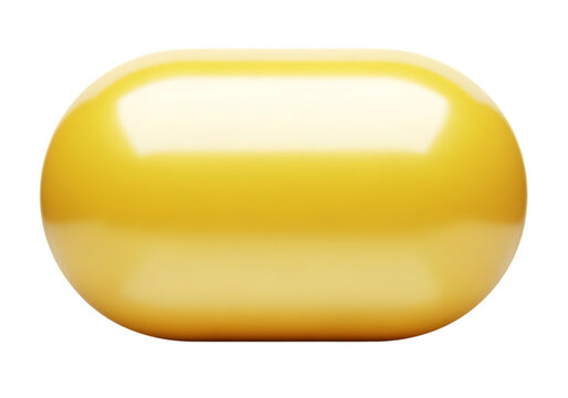 Abstract Golden Pill Shape with Glossy Surface on Black Background