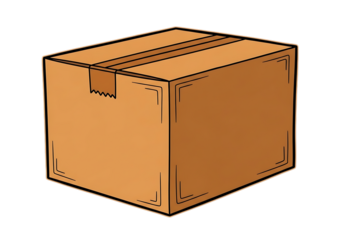 Cardboard Box Delivery Package Shipping Container Concept with Tape Illustration