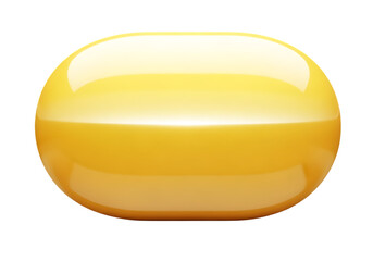 Shiny yellow oblong shape with smooth texture and glossy reflection