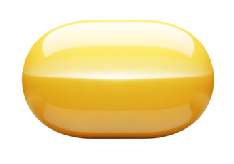 Shiny yellow oblong shape with smooth texture and glossy reflection