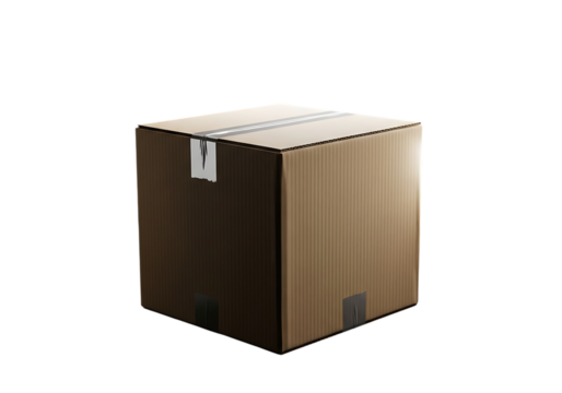 Cardboard Box Isolated on Black Background for Packaging and Shipping Needs