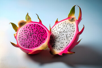 Crisp photo of dragon fruit slice for educational guides explaining plant structure, tropical ecosystems, and healthy eating habits for young learners
