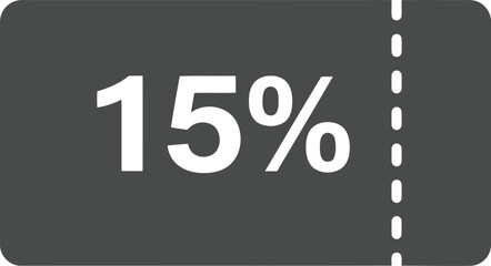 Discount coupon offer 15 percent off sale promotion retail advertising graphic design element vector