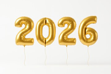 Celebrate 2026 with festive golden balloons for New Year's Eve, birthday parties, graduations, or milestone anniversaries shimmering with joy and elegance