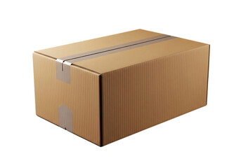 Cardboard box isolated on black background for shipping and packaging purposes