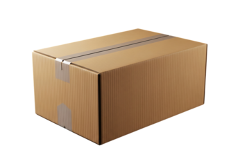 Cardboard box isolated on black background for shipping and packaging purposes