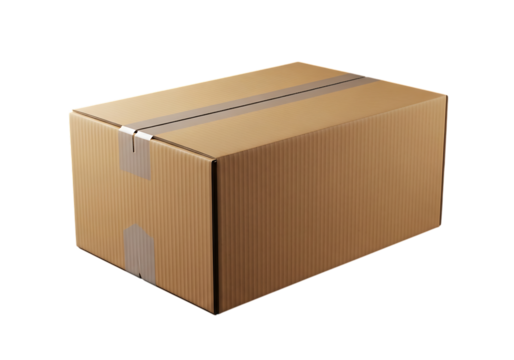 Cardboard box isolated on black background for shipping and packaging purposes