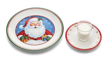 Santa's Cookies Plate & Milk for Christmas Eve